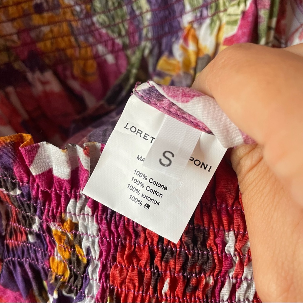 Loretta Caponi Stefania Dress Tropical Floral Burgundy - Picture 3 of 4